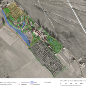 Reconstructie park op basis van RAF luchtfoto, Willem Overmars 2017